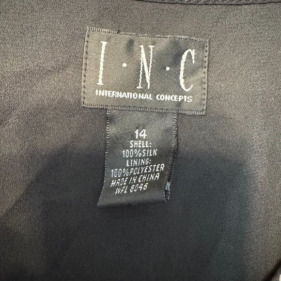 INC Floral‎ Maxi Dress Womens Size 14 Babydoll Y2K Sleeveless Silk Empire Waist - Picture 5 of 8